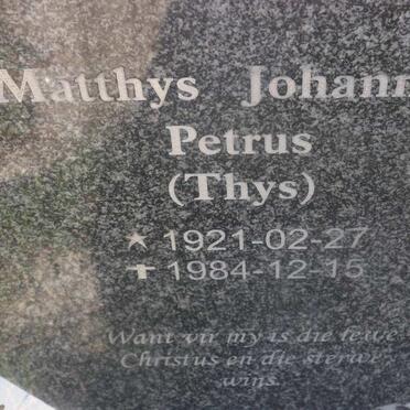 ? Matthys Johannes Petrus 1921-1984