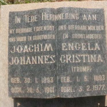 ? Joachim Johannes 1893-1961 &amp; Engela Cristina TROMP 1893-1977