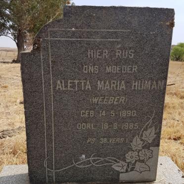 HUMAN Aletta Maria nee WEEBER 1890-1985