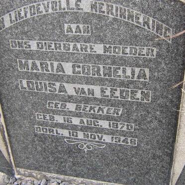 EEDEN Maria Cornelia Louisa, van nee BEKKER 1870-1948