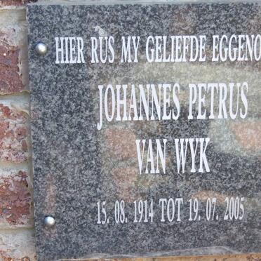 WYK Johannes Petrus, van 1914-2005