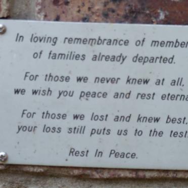 In Memorium plaque