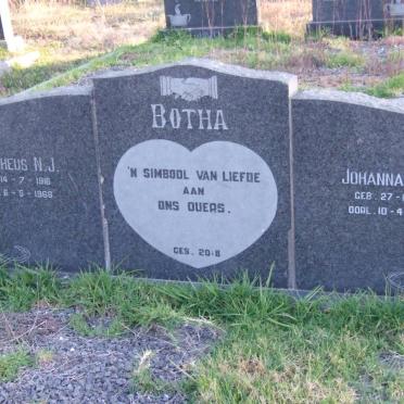 BOTHA Mattheus N.J. 1916-1966 &amp; Johanna C.S. 1918-1991