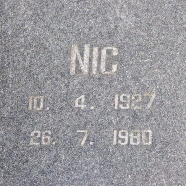 LIEBENBERG Nic 1927-1980