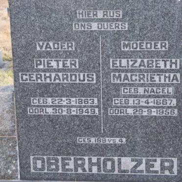 OBERHOLZER Pieter Gerhardus 1863-1949 &amp; Elizabeth Magrietha NAGEL 1867-1956