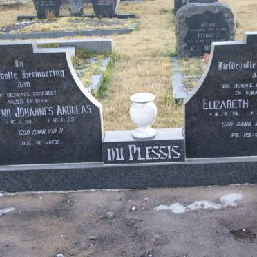 PLESSIS Barend Johannes Andreas, du 1939-1982 &amp; Elizabeth Helena 1934-2008