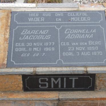 SMIT Barend Jacobus 1877-1969 &amp; Cornelia Adriana VAN DEN BERG 1890-1970