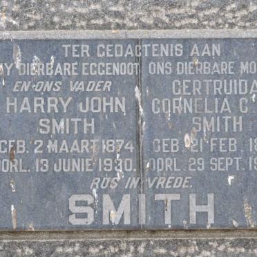 SMITH Harry John 1874-1930 &amp; Gertruida Cornelia C.M. 1884-1941