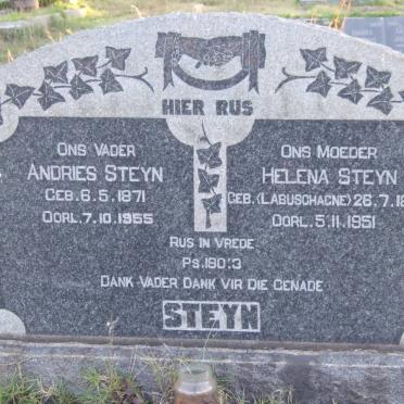 STEYN Andries 1871-1955 &amp; Helena LABUSCHAGNE 1871-1951