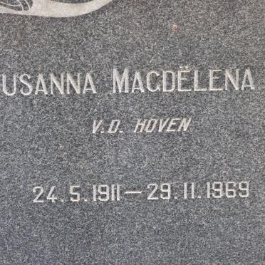 SCHEEPERS Susanna Magdelena D. nee V.D.HOVEN 1911-1969