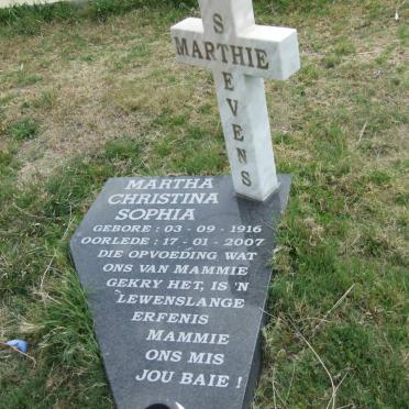 STEVENS Martha Christina Sophia 1916-2007 