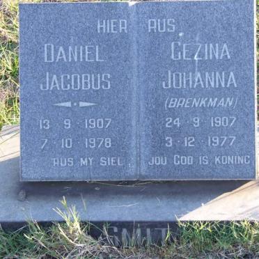 SMIT Daniel Jacobus 1907-1978 &amp; Gezina Johanna BRENKMAN 1907-1977