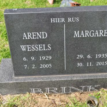 BRINK Arend Wessels 1929-2005 &amp; Margaret 1935-2015