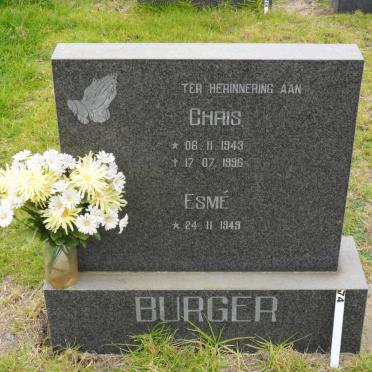 BURGER Chris 1943-1996 &amp; Esmé 1949-