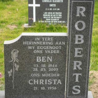ROBERTS Ben 1944-2003 &amp; Christa 1956-