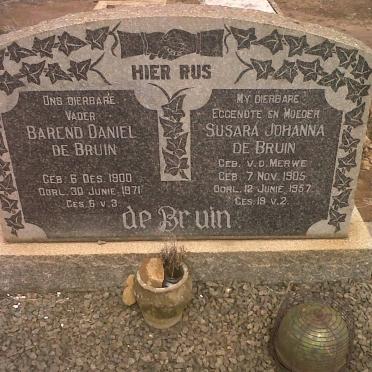 BRUIN Barend Daniel, de 1900-1971 &amp; Susara Johanna v.d. MERWE 1905-1957