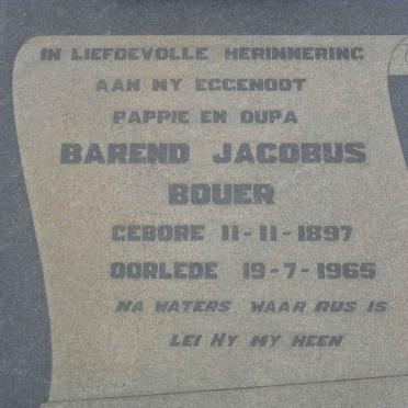 BOUER Barend Jacobus 1897-1965