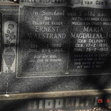 BIDDULPH Ernest Walstrand 1888-1965 &amp; Maria Magdalena J.C. DELPORT 1896-1958