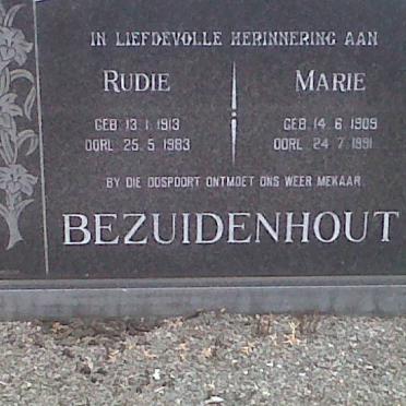 BEZUIDENHOUT Rudie 1913-1983 &amp; Marie 1909-1991