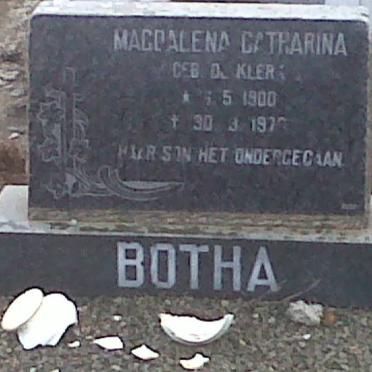 BOTHA Magdalena Catharina nee DE KLERK 1900-197?