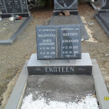 EKSTEEN Matthys Johannes 1927-2009 &amp; Magdalena Maria  ADENDORFF 1912-1990 