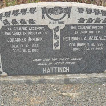 HATTINGH Johannes Hendrik 1889-1963 &amp; Petronella Magdalena HORN 1898-1969