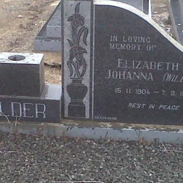 HILDER Elizabeth Johanna nee WILLIAMS 1904-1980
