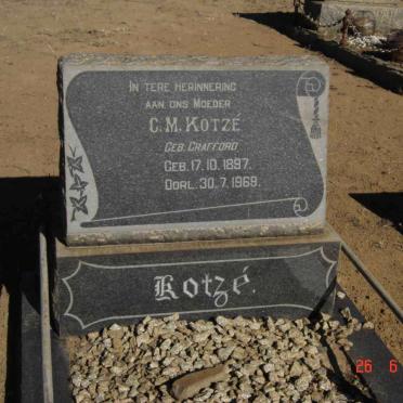 KOTZÉ C.M. nee CRAFFORD 1897-1969