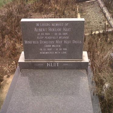KUIT Albert Roelof 1904-1984 &amp; Winifred Dorothy May WALDEN 1902-1991