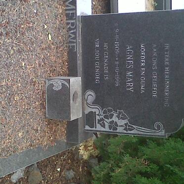 MERWE Agnes Mary, van der 1909-1996