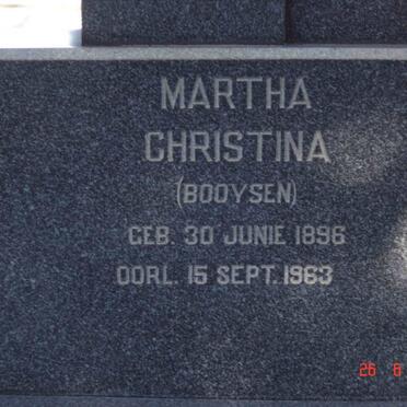NIEKERK Martha Christina, van nee BOOYSEN 1896-1963