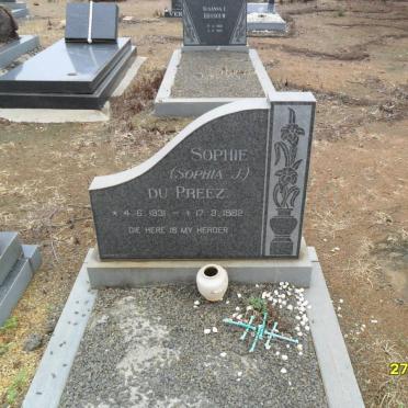 PREEZ Sophia J., du 1931-1982