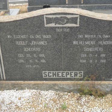 SCHEEPERS Rudolf Johannes 1891-1961 &amp; Wilhelmiena Hendrika 1891-1980