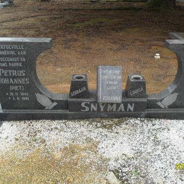 SNYMAN Petrus Johannes 1943-1981