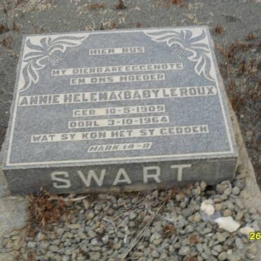 SWART Annie Helena nee LE ROUX 1909-1964