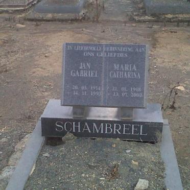 SCHAMBREEL Jan Gabriel 1914-1993 &amp; Maria Catharina 1908-2000