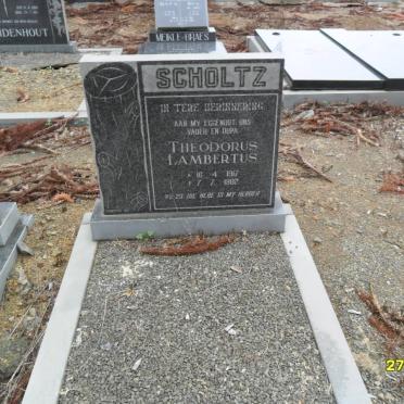 SCHOLTZ Theodorus Lambertus 1917-1982