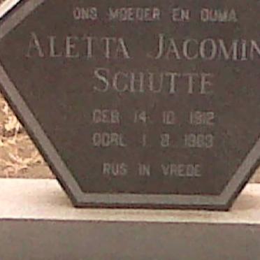 SCHUTTE Aletta Jacomina 1912-1983