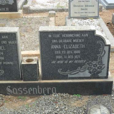 SASSENBERG Hendrik Daniel 1874-1960 &amp; Anna Elizabeth 1880-1971