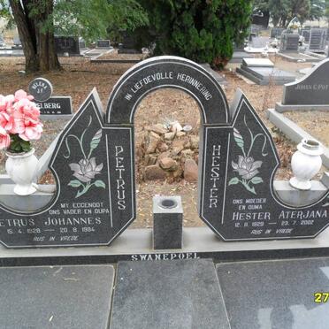 SWANEPOEL Petrus Johannes 1928-1984 &amp; Hester Aterjana 1929-2002
