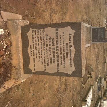 TONDER Martienus Johannes, van 1898-1950