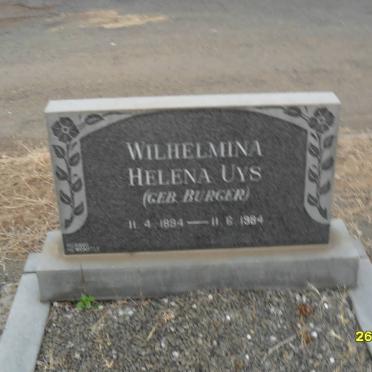 UYS Wilhelmina Helena nee BURGER 1894-1984