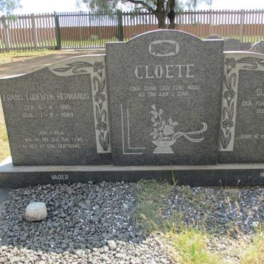 CLOETE Frans Lodewyk Hermanus 1895-1983 & Susanna Maria FERREIRA 1898-1966