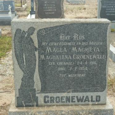 GROENEWALD Magla Magrieta Magdalena nee BENADE 1916-1954