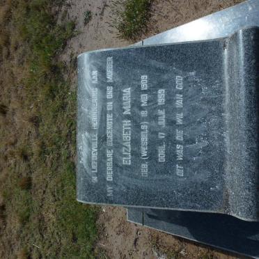 JAGER Elizabeth Maria, de nee WESSELS 1909-1959