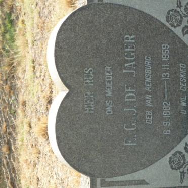 JAGER E.G.J., de nee VAN RENSBURG 1882-1959