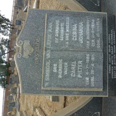 JAGER Carel Pieter, de 1885-1971 &amp; Gesina Johanna BADENHORST 1894-1956