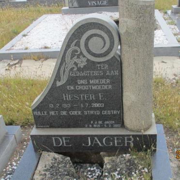 JAGER Hester E., de 1913-2003