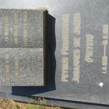 JAGER Petrus Franciscus Johannes, de 1889-1969