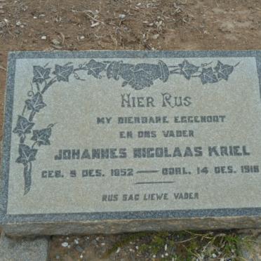 KRIEL Johannes Nicolaas 1852-1918
